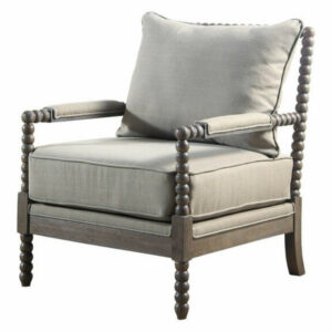 Best Master West Palm Solid Wood Living Room Accent Chair in Rustic Oa