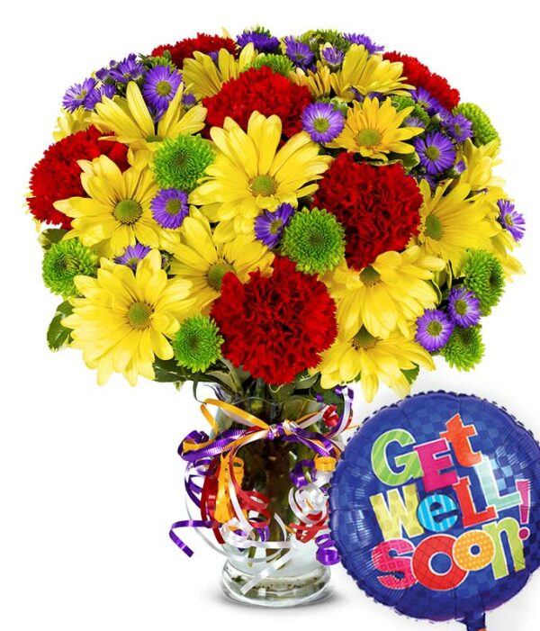 Best Wishes Bouquet with Get Well Balloon - Regular