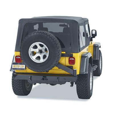 Bestop HighRock 4x4 Rear 2 Inch Receiver Hitch Bumper with Swing Out Tire Carrier (Black) - 44931-01