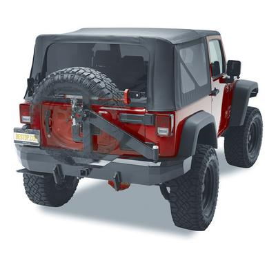 Bestop HighRock 4x4 Rear 2 Inch Receiver Hitch Bumper with Swing Out Tire Carrier (Black) - 44934-01