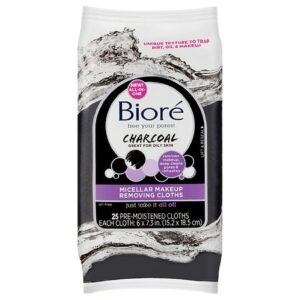 Biore Charcoal Micellar Makeup Remover Cloths - 25.0 ea