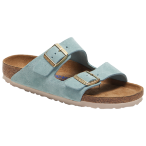 Birkenstock Womens Birkenstock Arizona Sandal - Womens Shoes Light Blue Suede/Brown Size 05.0