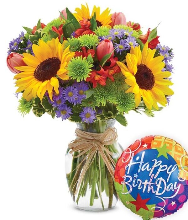 Birthday Flowers - Bountiful Garden Birthday Bouquet - Regular