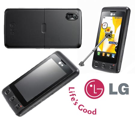 Black - LG KP500 Cell Phone, Touchscreen, 3.1 MP Camera, Bluetooth, FM Radio, GSM Quad-Band World Phone - Unlocked
