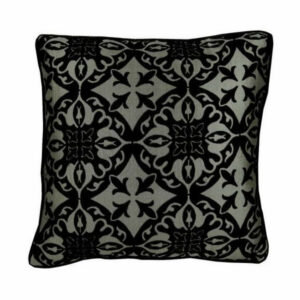 Black Living Room Pillow Covers Damask 20"x20" Velvet, Timeless Histor