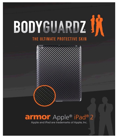 BodyGuardz - Armor Carbon Fiber for Apple iPad 2