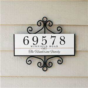 Bow Signature Horizontal Personalized Address Sign