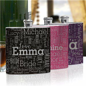 Bridesmaid Word-Art Flask