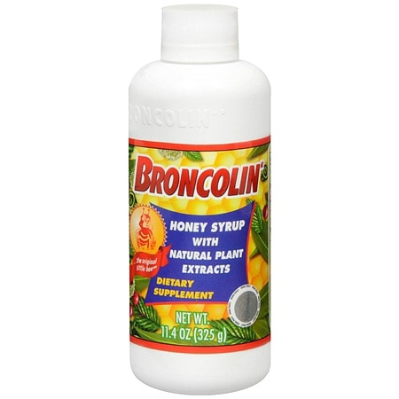 Broncolin Honey Syrup Dietary Supplement, Regular - 11.4 Ounces