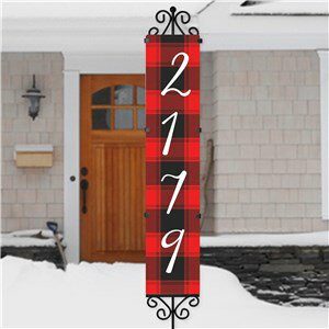 Buffalo Plaid Personalized Christmas Yard Stake