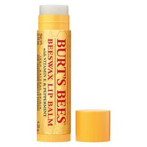 Burt's Bees 100% Natural Moisturizing Lip Balm Original Beeswax with Vitamin E & Peppermint Oil, Beeswax - 0.15 oz