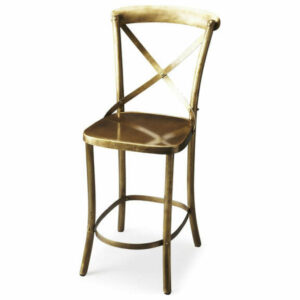 Butler Bennington Living Room Iron Bar Stool, Antique Gold