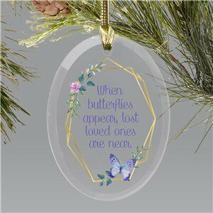 Butterflies Are Near Oval Glass Holiday Ornament