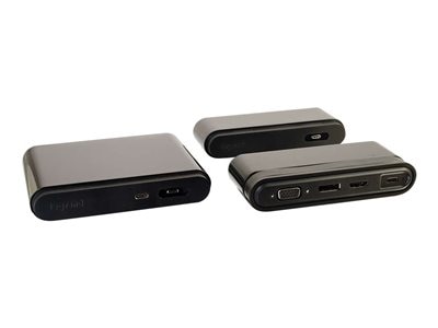 C2G USB C Dock - Multiport - Device Charging - Power Delivery up to 60W - docking station - USB-C - VGA, HDMI, DP - GigE