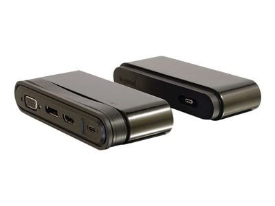 C2G USB C Dock - Multiport - Power Delivery up to 60W - docking station - USB-C - VGA, HDMI, DP - GigE