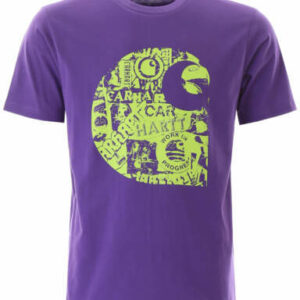 CARHARTT COLLAGE LOGO T-SHIRT S Purple, Green Cotton