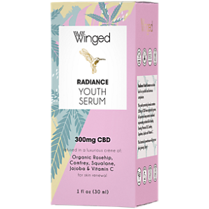 CBD Hemp Extract Radiance Youth Serum with Organic Rosehip & Vitamin C Oil - 300 MG (1 Ounce)