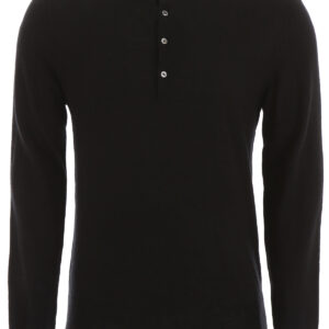 CC COLLECTION CORNELIANI CASHMERE POLO SHIRT 46 Black Cashmere