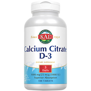 Calcium Citrate Vitamin D3 1000 - 1,000 MG/1,000 IU (180 Tablets)