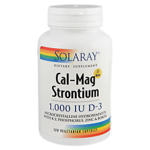 Calcium Magnesium Strontium with Vitamin D3, K2, Zine & Boron (120 Vegetarian Capsules)