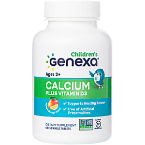 Calcium + Vitamin D3 for Children - Supports Healthy Bones - Mango Orange (60 Chewable Tablets)