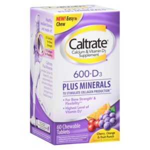 Caltrate Calcium & Vitamin D Plus Minerals, 600+D, Chewables Orange and Fruit Punch - 60.0 ea