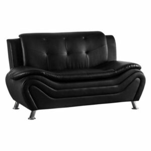 Camille Black Living Room Collection, Loveseat