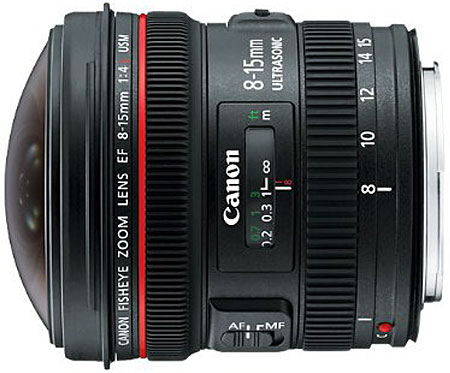 Canon EF 8-15mm f/4L Fisheye USM Ultra-Wide Zoom Camera Lens