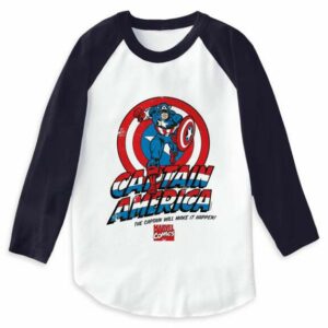 Captain America: ''The Captain Will Make It Happen'' Raglan T-Shirt for Men Customizable Official shopDisney