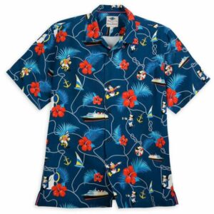 Captain Mickey Mouse and Crew Silk Shirt for Men by Tommy Bahama Disney Cruise Line