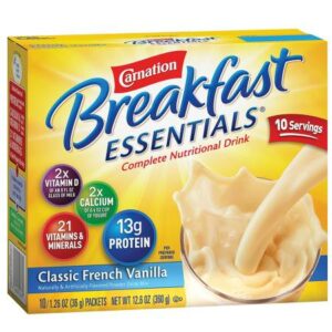 Carnation Breakfast Essentials Complete Nutritional Drink, Packets Classic French Vanilla - 1.26 oz x 10 pack