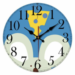 Cartoon Creative Mute Living Room Bedroom Modern Wall Clock, Blue & Wh