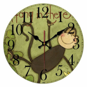 Cartoon Creative Mute Living Room Bedroom Modern Wall Clock, Dark Gree