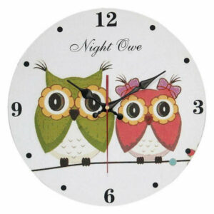 Cartoon Creative Mute Living Room Bedroom Modern Wall Clock, Green & R