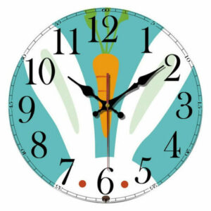 Cartoon Creative Mute Living Room Bedroom Modern Wall Clock, Green & W