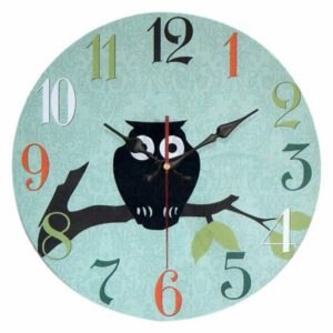 Cartoon Creative Mute Living Room Bedroom Modern Wall Clock, Light Blu