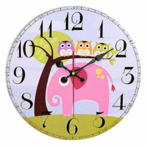 Cartoon Creative Mute Living Room Bedroom Modern Wall Clock, Light Pur