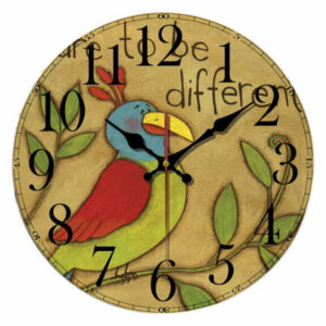 Cartoon Creative Mute Living Room Bedroom Modern Wall Clock, Maple Yel