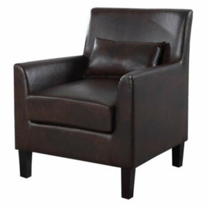 Cassidy Upholstered Living Room Faux Leather Espresso Accent Arm Chair