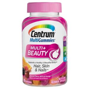 Centrum Multi Gummies Multi+ Beauty Multivitamin & Multimineral Supplement Natural Cherry, Berry, & Orange - 90.0 ea
