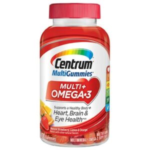 Centrum Multi Gummies Multi+ Omega-3 Multivitamins & Multimineral Supplement Natural Strawberry, Lemon, & Orange - 100.0 ea