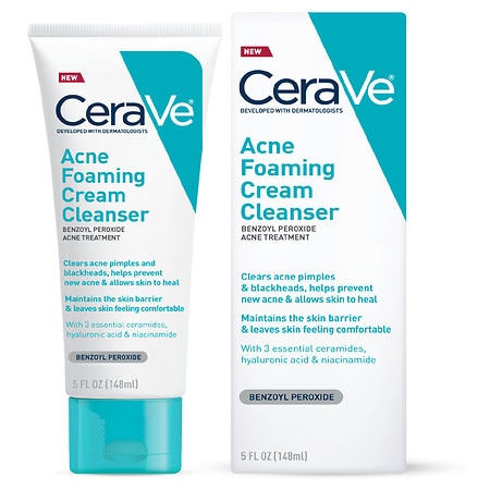 CeraVe Acne Foaming Cream Face Cleanser for Sensitive Skin - 5.0 oz