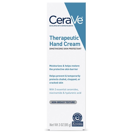 CeraVe Therapeutic Hand Cream for Dry Cracked Hands, Fragrance Free - 3.0 oz
