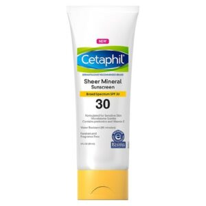 Cetaphil Sheer Mineral Sunscreen SPF 30 Face & Body Lotion Fragrance free - 3.0 oz