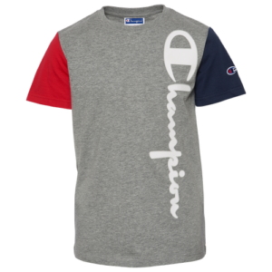 Champion Boys Champion Color Block T-Shirt - Boys' Grade School Gray/Red/Navy Size M