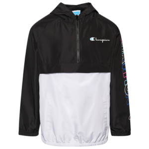 Champion Kids Champion 1/4 Zip Windbreaker - Grade School Black/White Size L