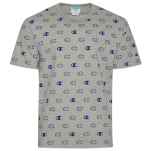 Champion Mens Champion All Over Print Heritage T-Shirt - Mens Grey/Blue Size M