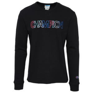 Champion Mens Champion Block Longsleeve T-Shirt - Mens Black/Multi Size XL