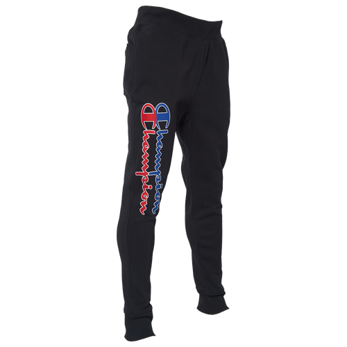 Champion Mens Champion DBL Script Joggers - Mens Black/Red/Blue Size XL