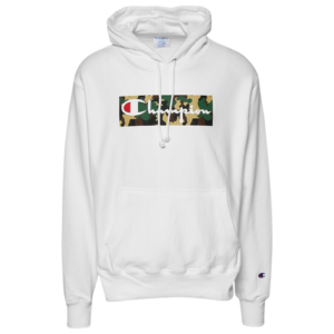 Champion Mens Champion Script Box Pullover Hoodie - Mens White/Camo Size XXL